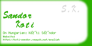 sandor koti business card